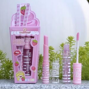 Magic Pink Lip Balm and Gloss Set